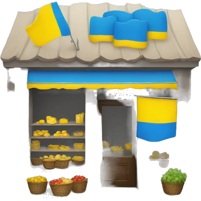 Shop with Ukrainian flag emoji