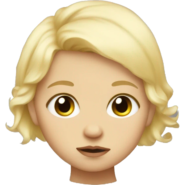 blonde hair baby with a blank stare emoji