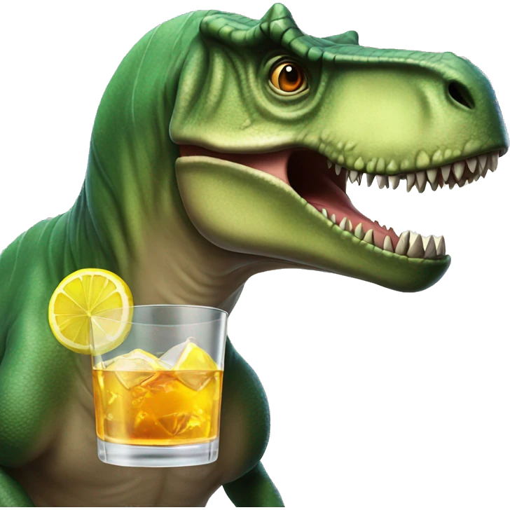 T. rex having a glass of gin emoji