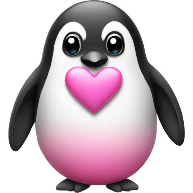 Pink heart with Pinguin  emoji