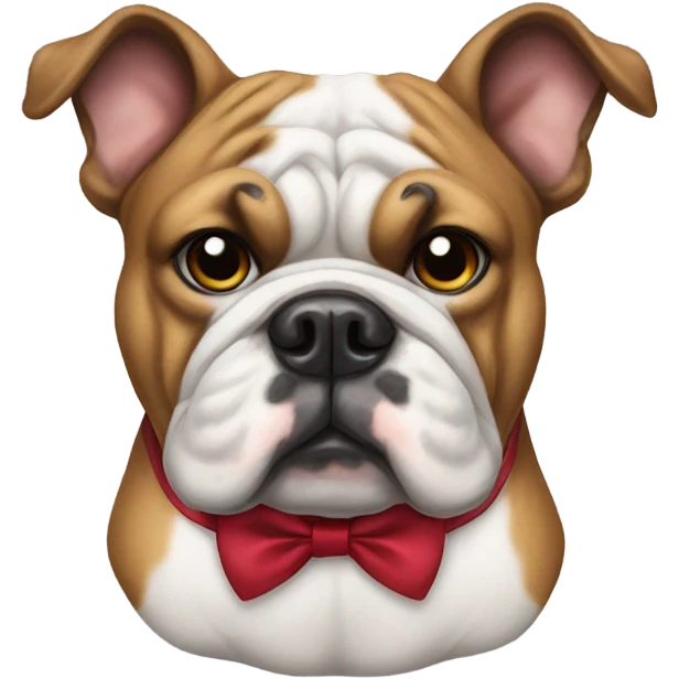Bulldog with bow tie emoji