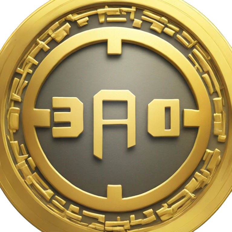 A shiny gold coin with a blockchain symbol or a futuristic "W3" logo in the center, representing the Web3 aspect of the game economy. emoji