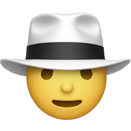 white hat with band   emoji