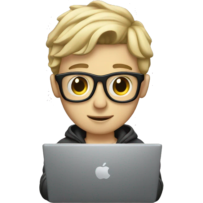 white boy music producer with macbook emoji
