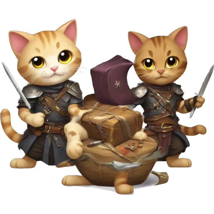 cats playing dnd emoji