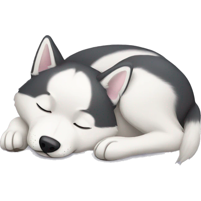 husky sleeping  emoji
