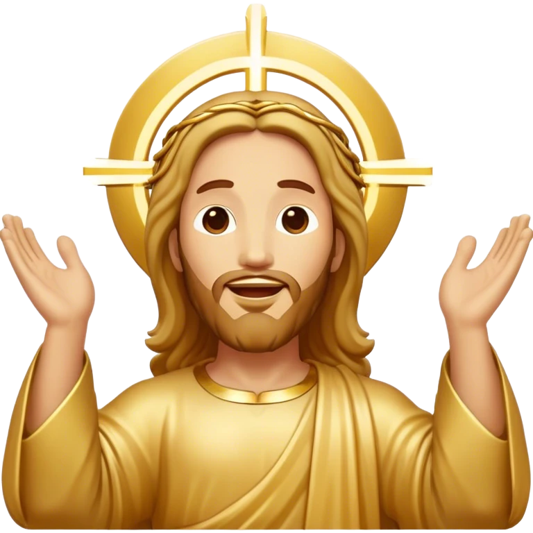 Rejoicing golden jesus figure emoji