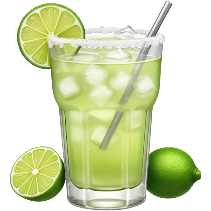 Margarita – glass with salted rim, lime wedge, ice emoji