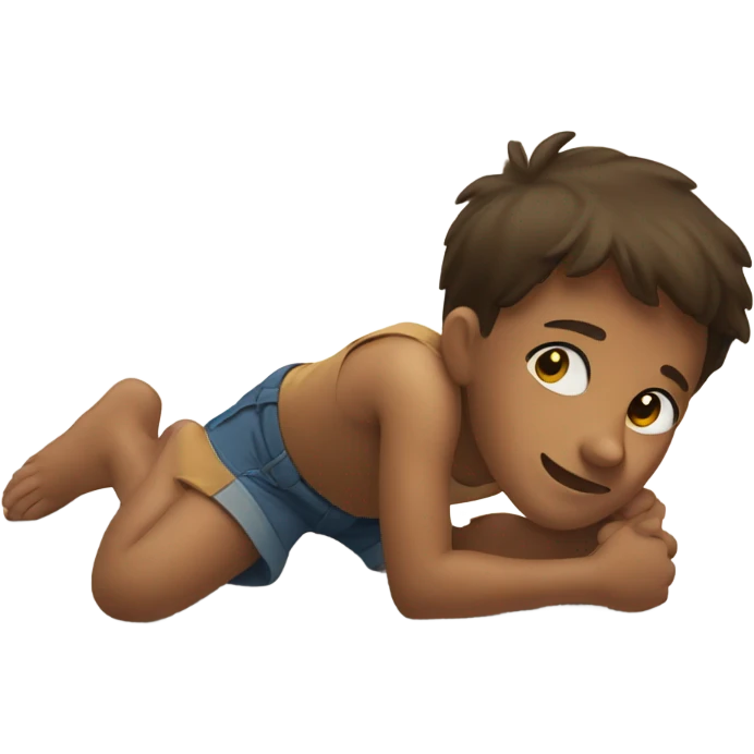 Kid laying on floor emoji