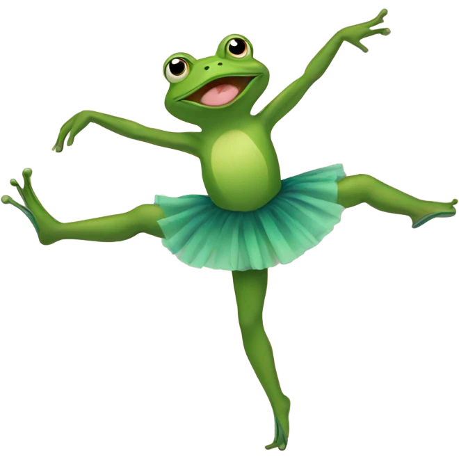 frog doing ballet emoji