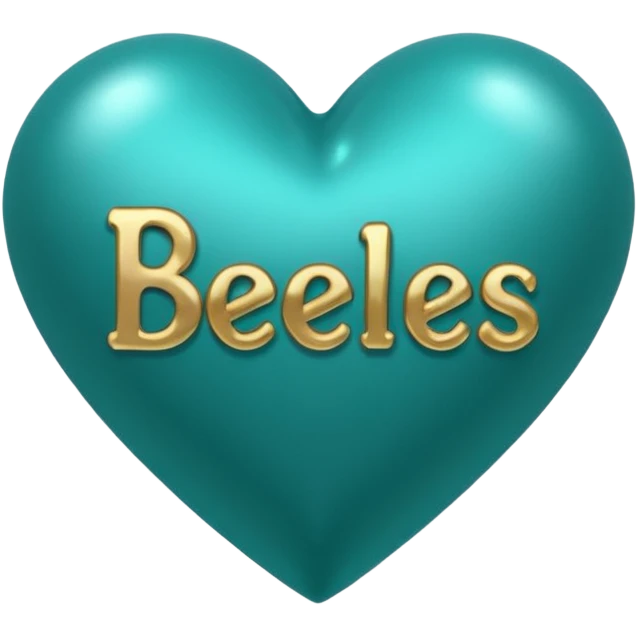 Teal heart with Belles with Balls wording emoji