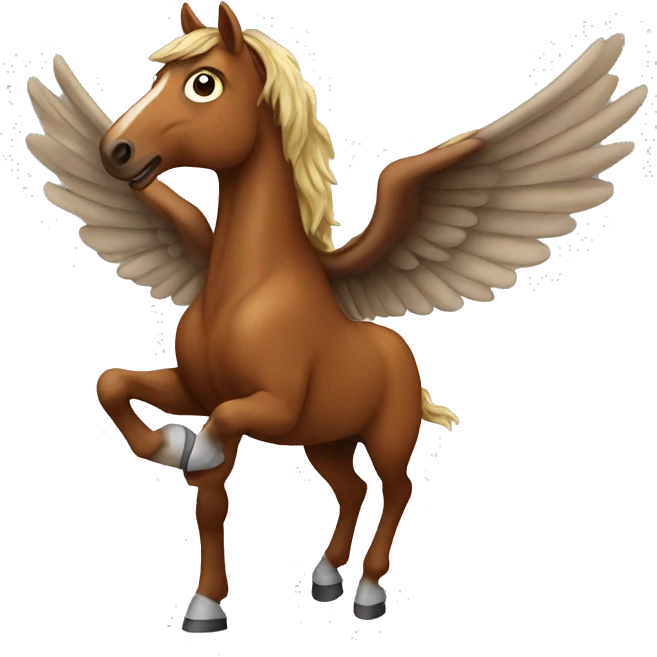 a brown horse with wings emoji