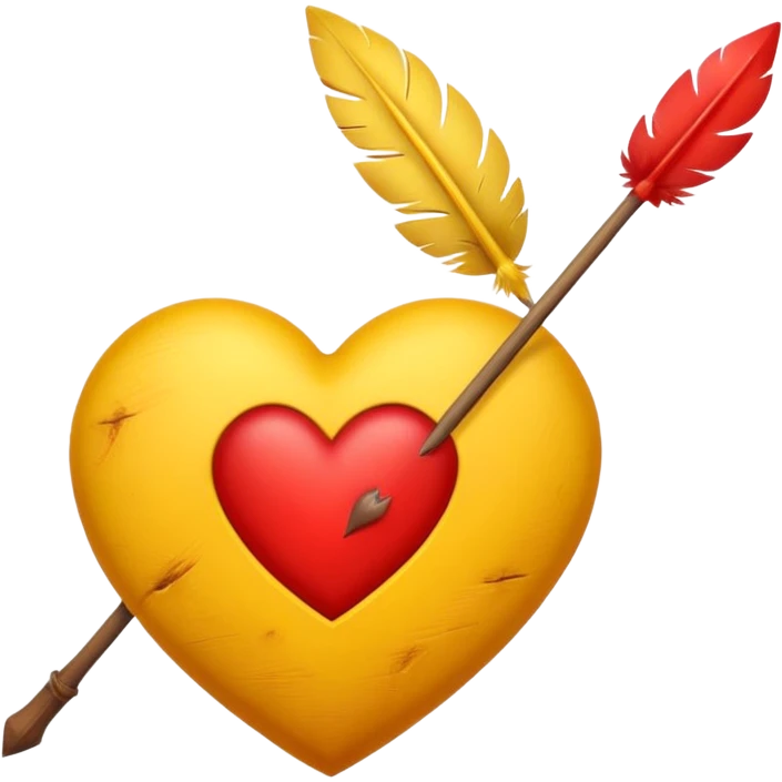Hazme el corazón amarillo con una flechazo de arco emoji