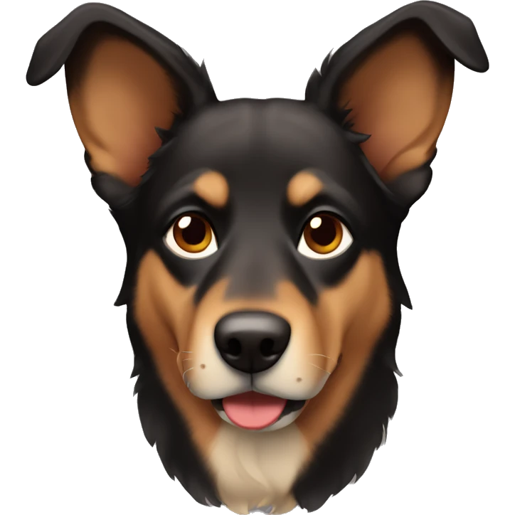 Brown and black Shepard dog with floppy ears emoji