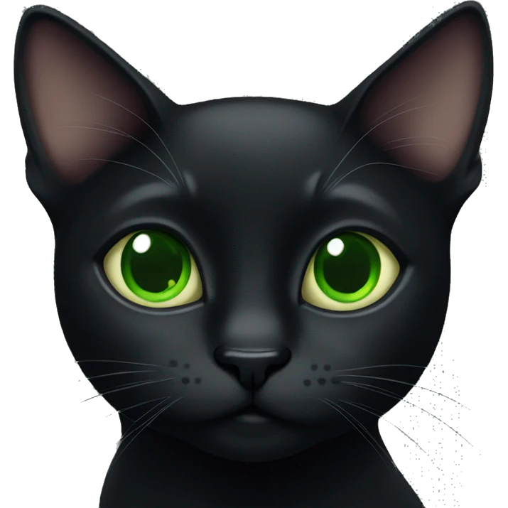 Black cat with green eyes emoji