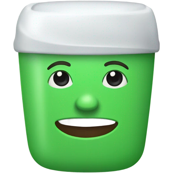 un baño plastico  portaltl color  verde emoji