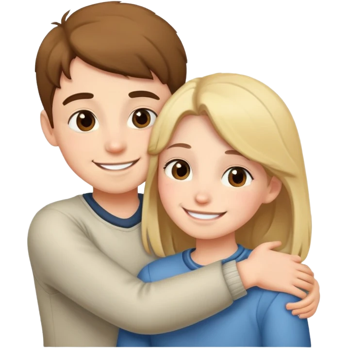 Girl hugging boy emoji