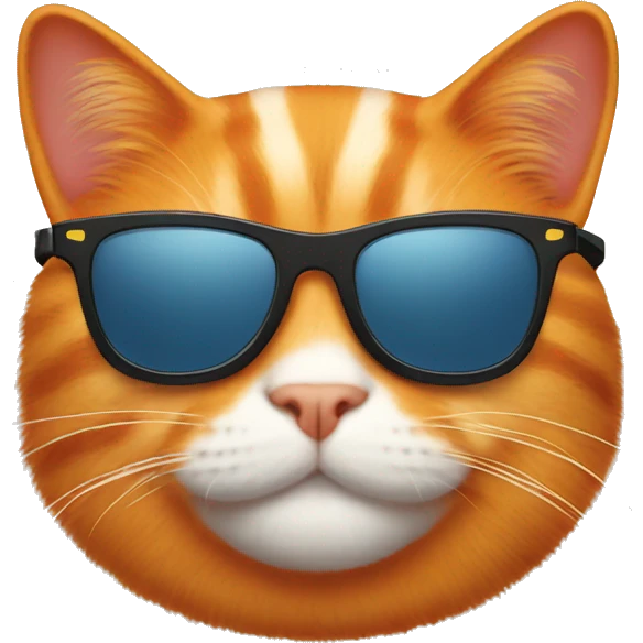 Orange cat with sunglasses emoji