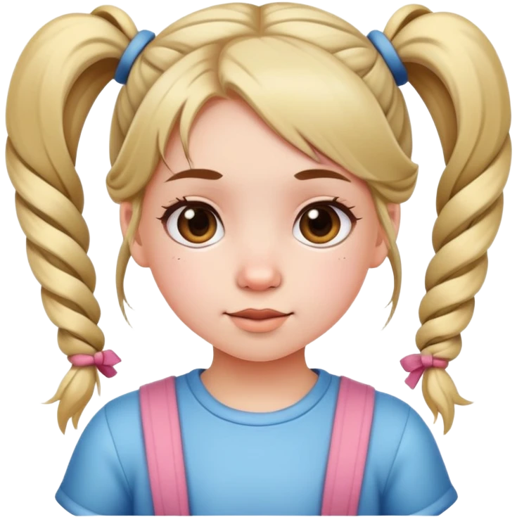 cute young girl with pigtails emoji