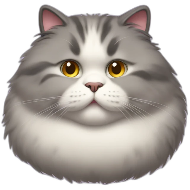 fat obese fluffy cat emoji