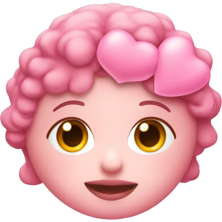 blushing with pink hearts around face  emoji