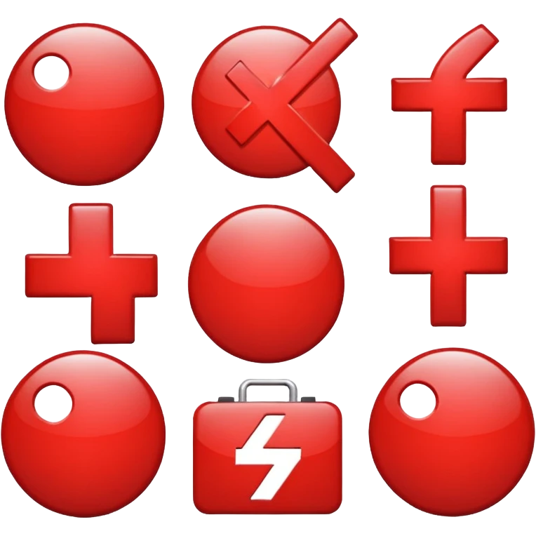 plus and percentage sign in red emoji