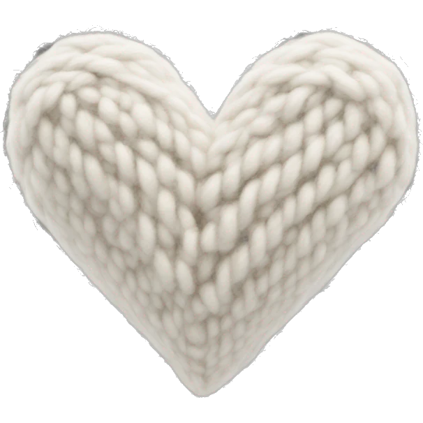 White heart of wool emoji