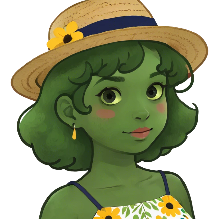 a girl with curly hair emoji