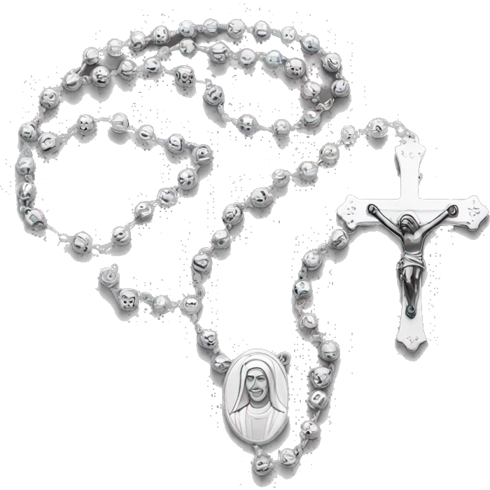 Silver catholic rosary  emoji