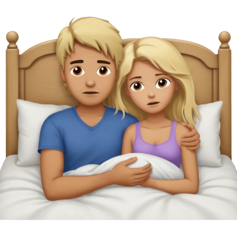 guy holding a blonde girl by her hair in bedb emoji