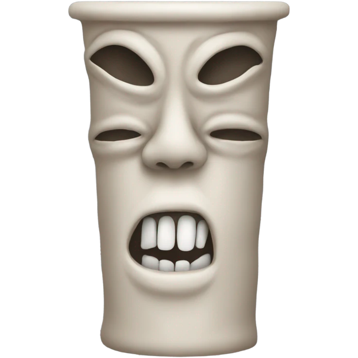A pillar with human teeth  around the top and bottom emoji