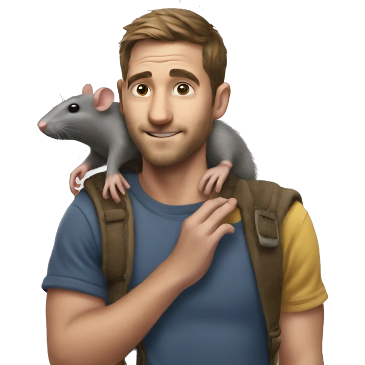 Rat on guys shoulder emoji