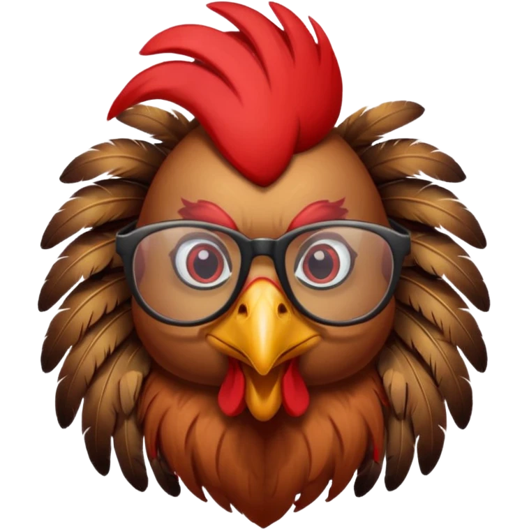 rooster with glasses emoji