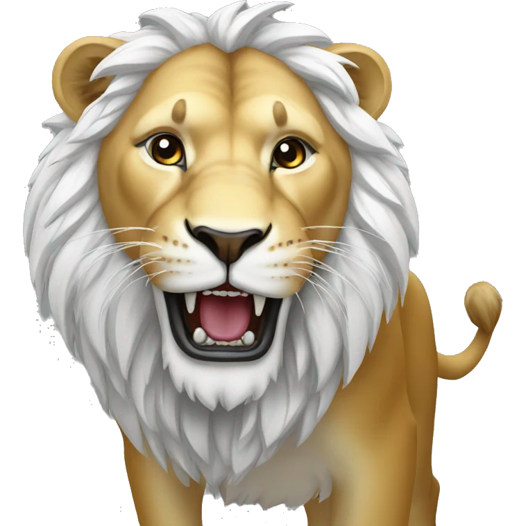 Hungry lion white emoji