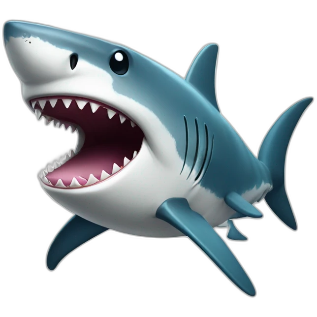 Smiling shark full body emoji