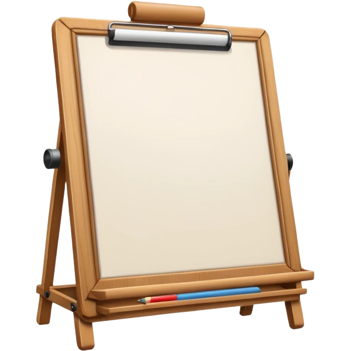 drawing board with classic wooden frame，front side emoji