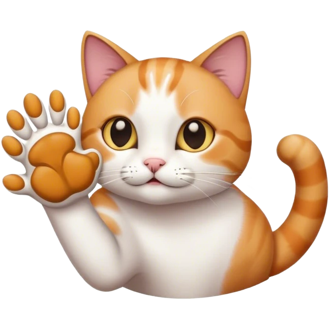 cat with paw reaching to owner emoji
