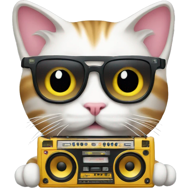 Cat with a boombox  emoji