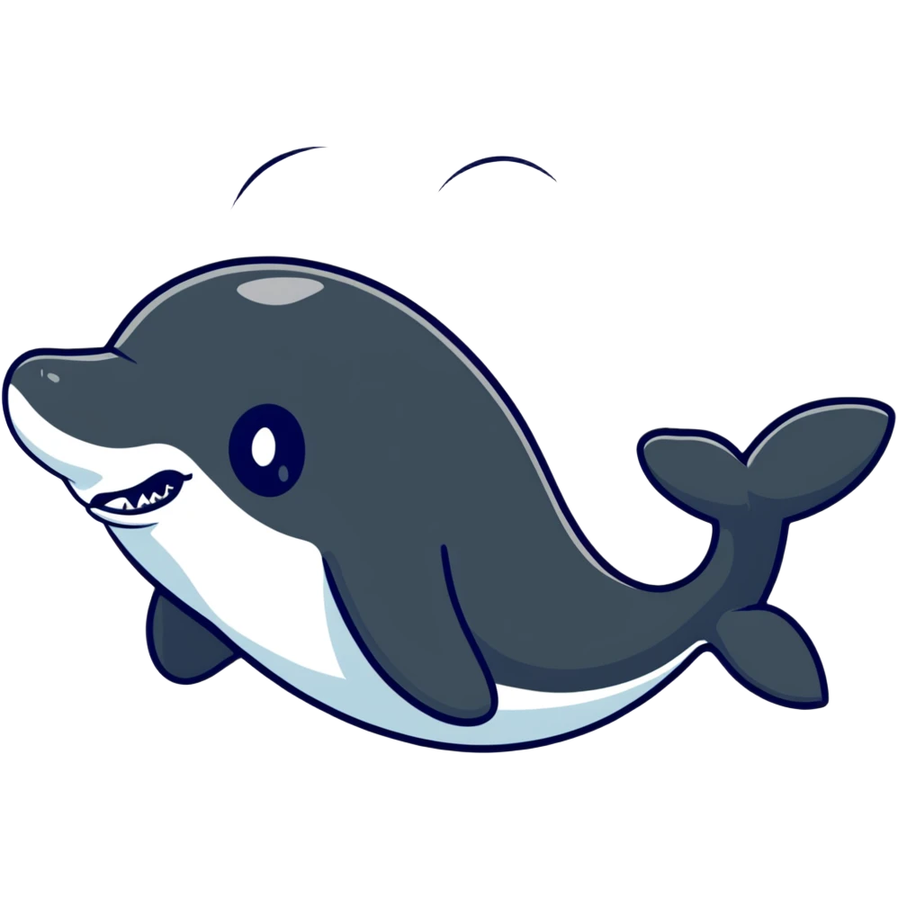 orca cartoon sticker emoji