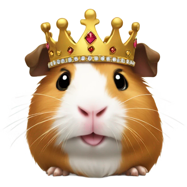 Guinea pig wearing a crown emoji