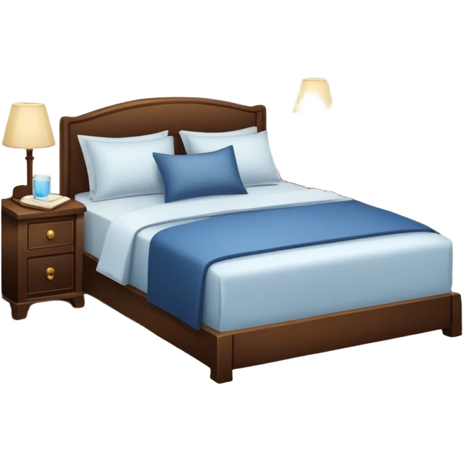 A dimly lit bedroom. The bed is neatly made, and a glass of water sits beside a book on a cozy nightstand. Soft lighting signals a peaceful wind-down, representing the calm and control that comes from reclaiming your evenings. emoji
