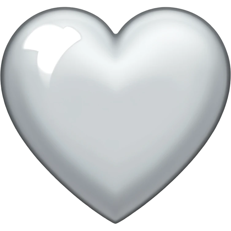 white heart with a metallic finish emoji