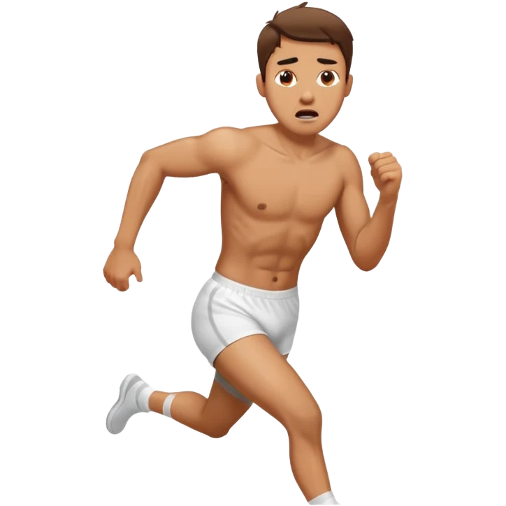 A man in underwear in a hurry emoji