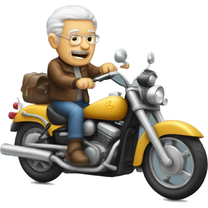 old man on motorcycle emoji