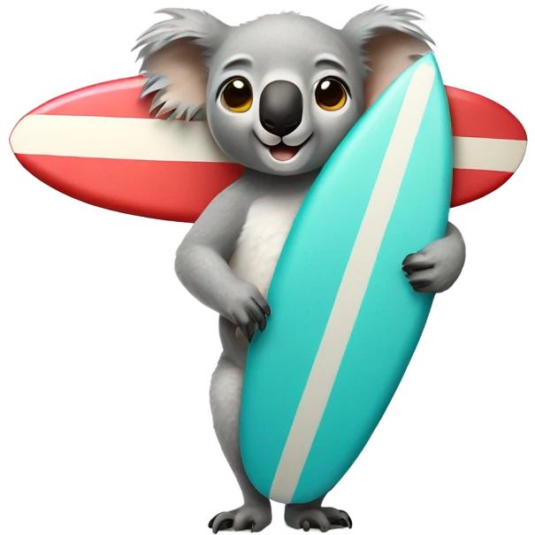 Koala holding a surf board emoji