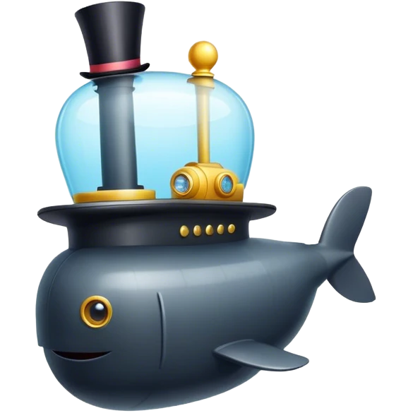 Submarine wearing a top hat emoji