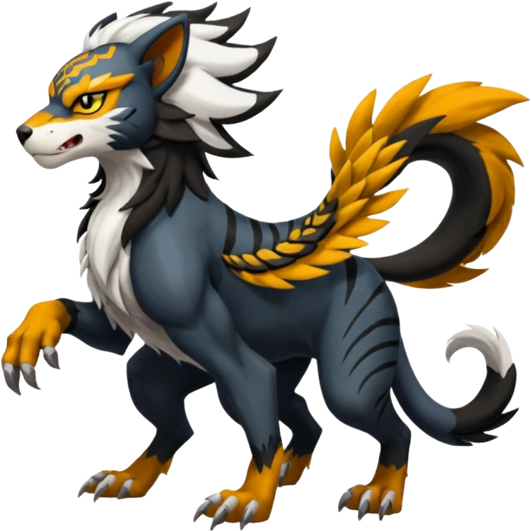 Houndoom-Tigress-Luxray-Silvally-Gryphon-fusion (full body) emoji