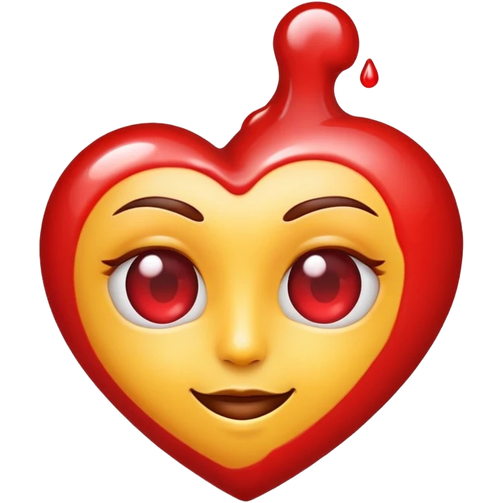 Glaze liquid on heart eye emoji emoji