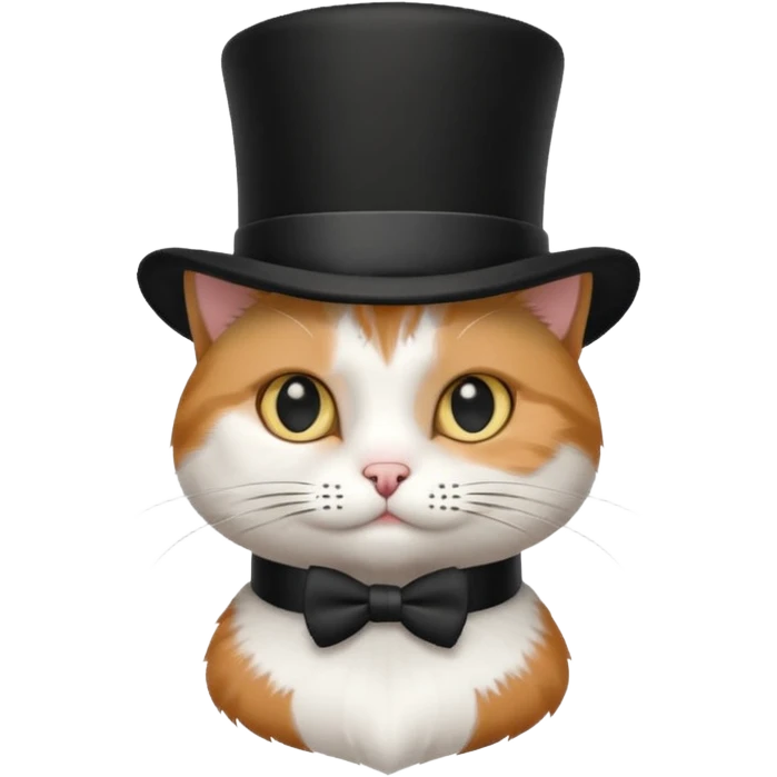 cat wearing a tophat emoji