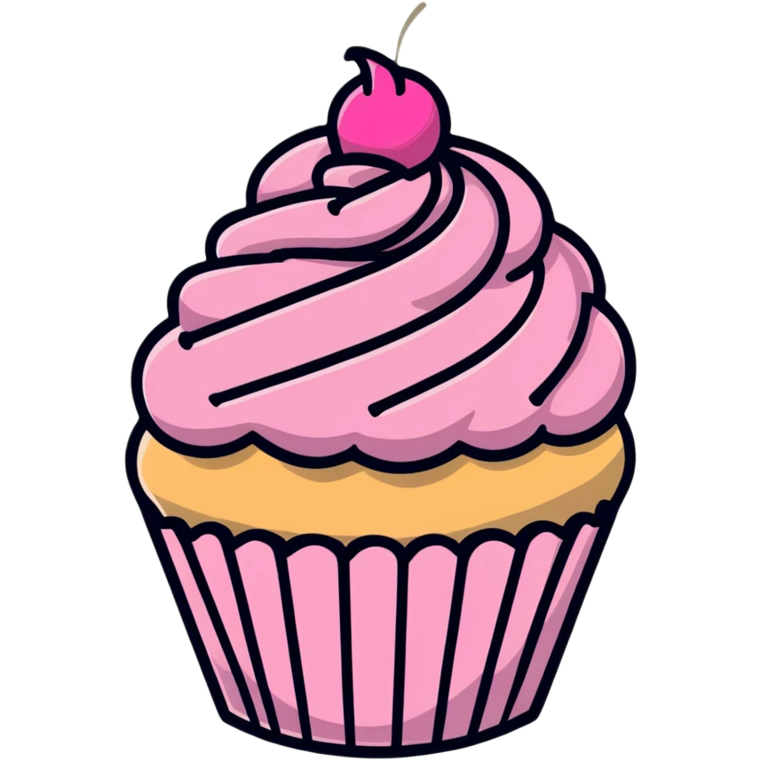cupcake with pink icing emoji